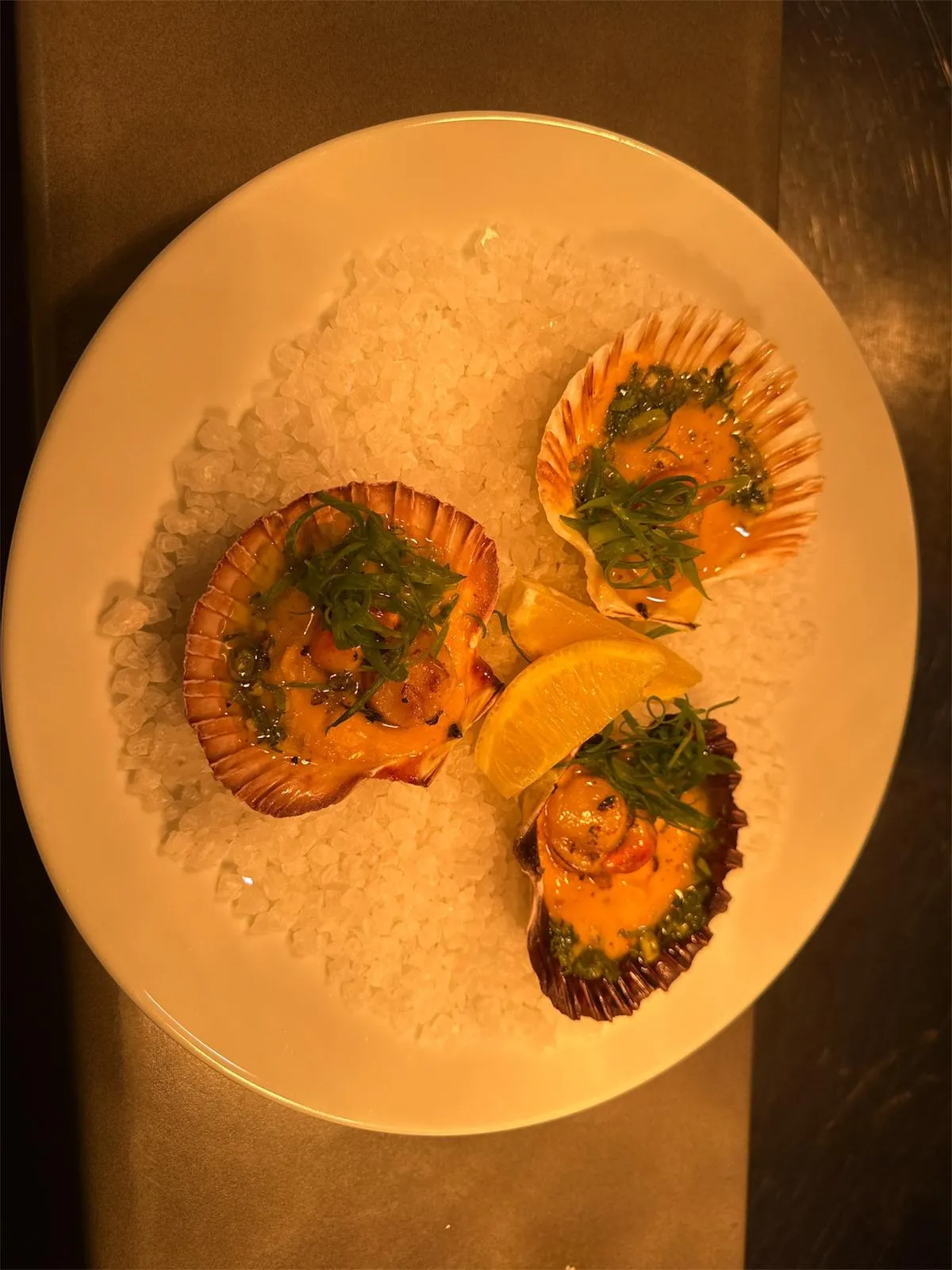 Scallops on the shell